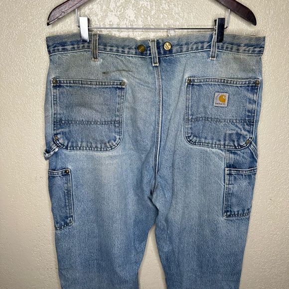 Carhartt Double Knee Denim Carpenter Pants Size 38 - Picture 6 of 8